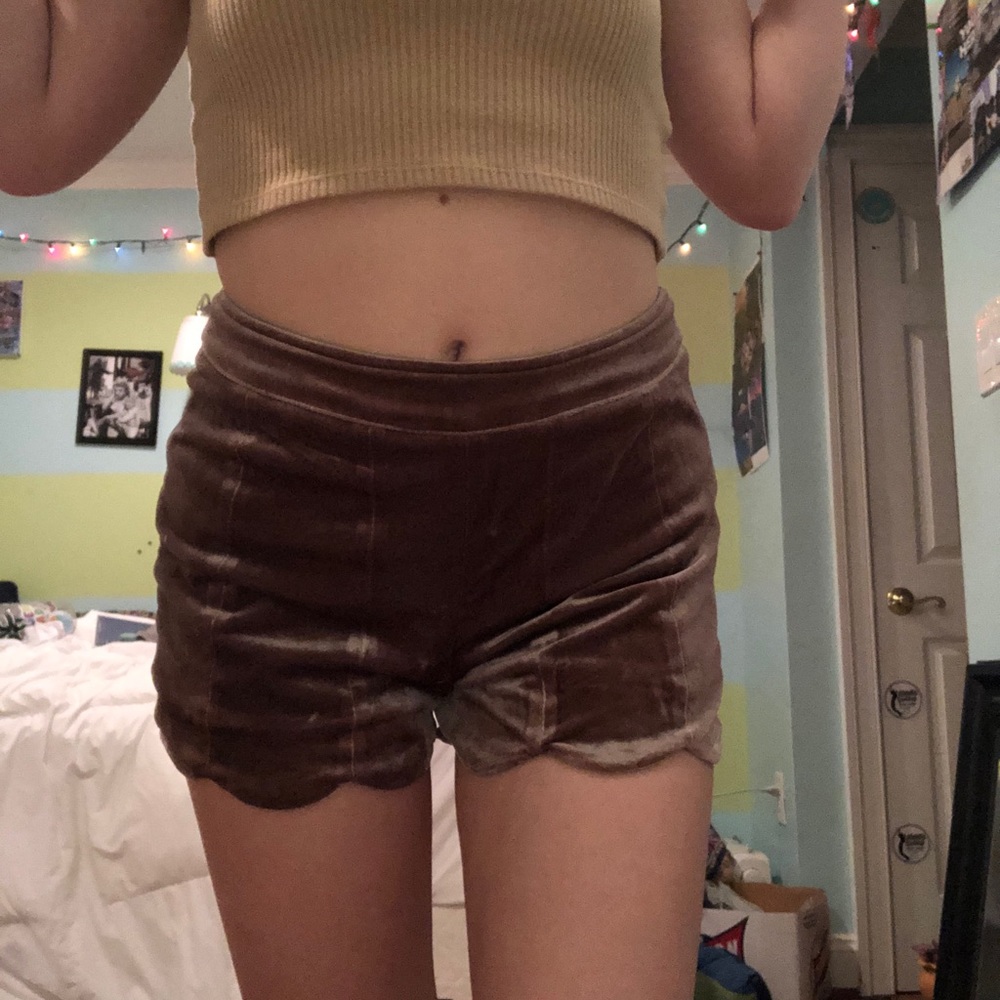 crushed velvet shorts